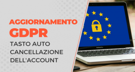 GPDR autocancellazione dell'account utente e relativi dati personali