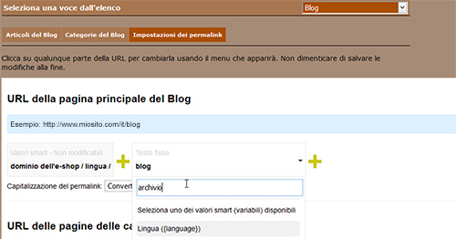 Come personalizzare i permalink degli articoli di blog su un e-shop NewCart 4