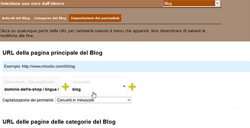 Come personalizzare i permalink degli articoli di blog su un e-shop NewCart 2