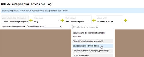 Come personalizzare i permalink degli articoli di blog su un e-shop NewCart 9