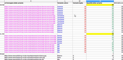 Come creare ed importare un file csv contenente prodotti multivariante 4