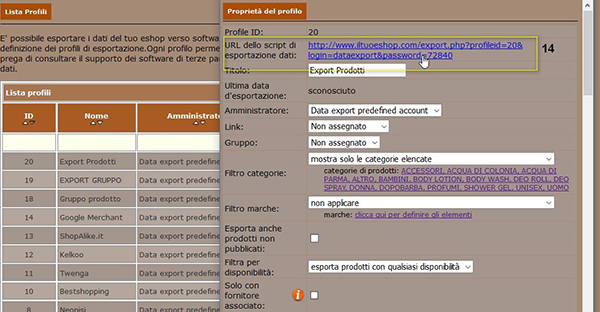 Come creare un Data Feed per esportare i dati del tuo e-shop