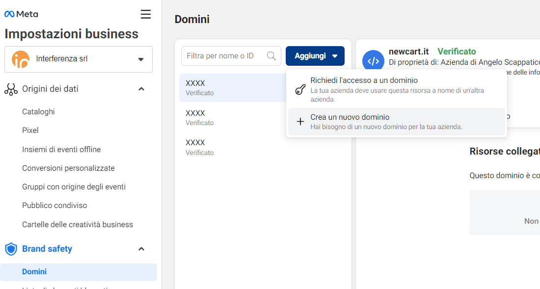 Meta Conversion API Verifica Dominio