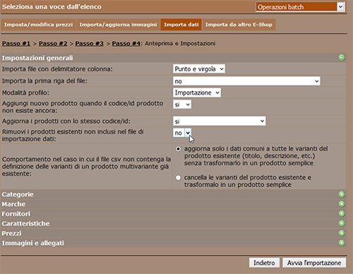 importare cataloghi csv di diversi fornitori su newcart 02