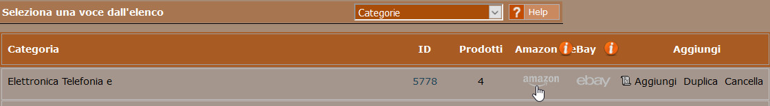 Sincronizzazione categoria di prodotti su Amazon