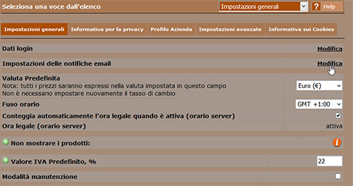 Gestisci le notifiche email su un'e-shop NewCart