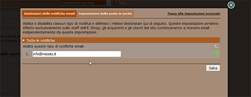 Gestisci le notifiche email su un'e-shop NewCart