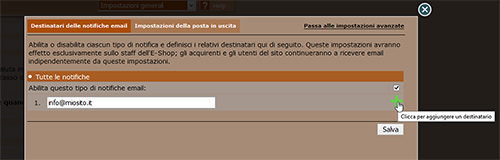 Gestisci le notifiche email su un'e-shop NewCart