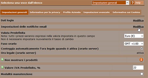 Gestisci le notifiche email su un'e-shop NewCart