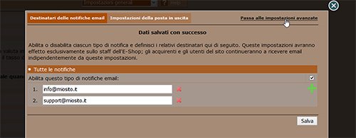 Gestisci le notifiche email su un'e-shop NewCart