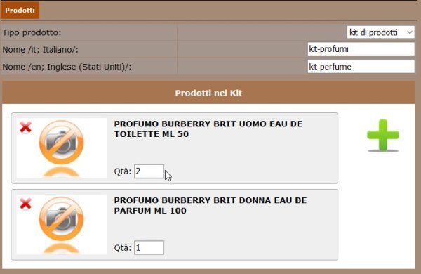 newcart inserire kit prodotti