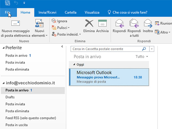 Come configurare un account di posta su Outlook 01