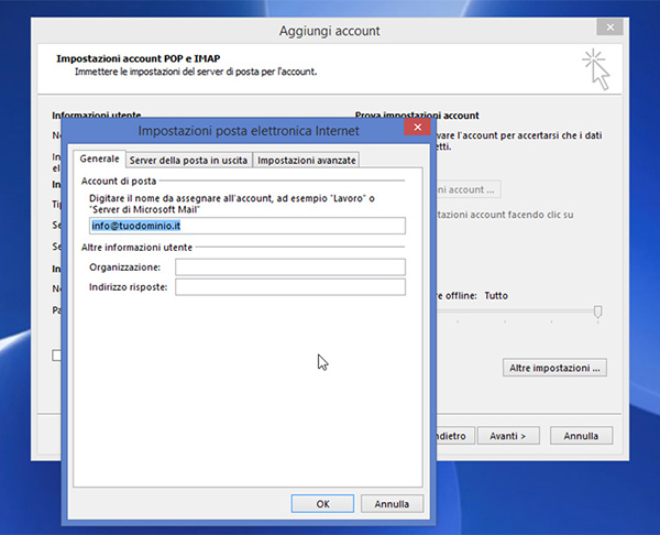 Come configurare un account di posta su Outlook 11