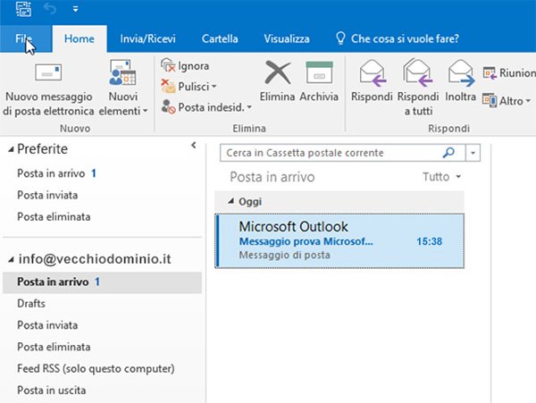 Come configurare un account di posta su Outlook 01