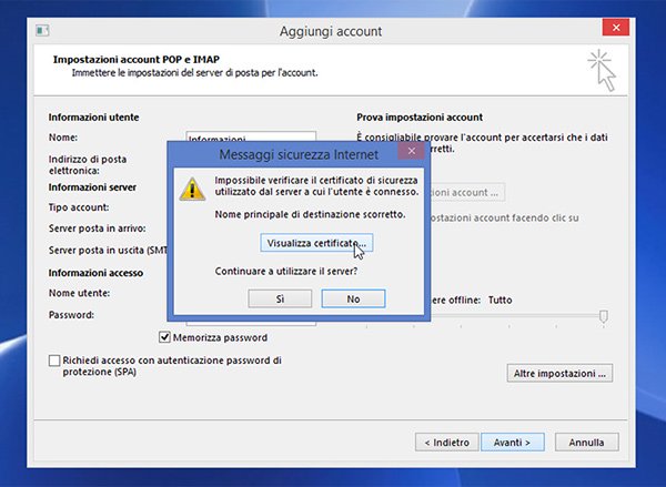 Come configurare un account di posta su Outlook 15