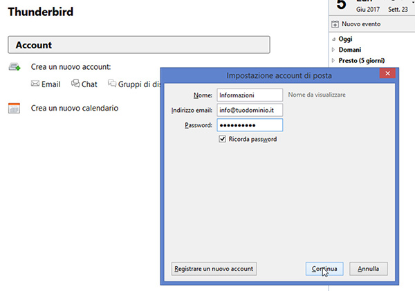 Come configurare un account di posta su Thunderbird 02