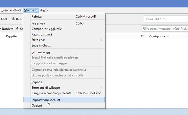 Come configurare un account di posta su Thunderbird 10