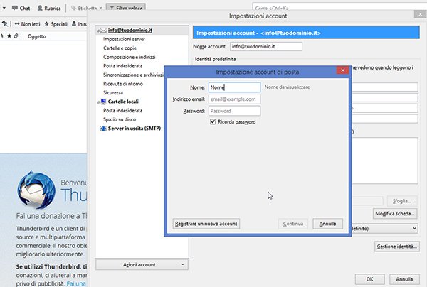 Come configurare un account di posta su Thunderbird 12