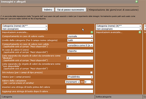newcart impostazioni avanzate in importazione dati da csv 2