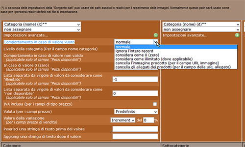 newcart impostazioni avanzate in importazione dati da csv 3