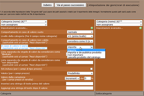 newcart impostazioni avanzate in importazione dati da csv 7
