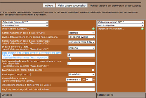 newcart impostazioni avanzate in importazione dati da csv 8