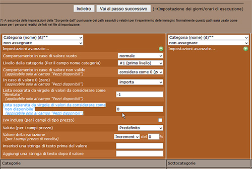 newcart impostazioni avanzate in importazione dati da csv 9