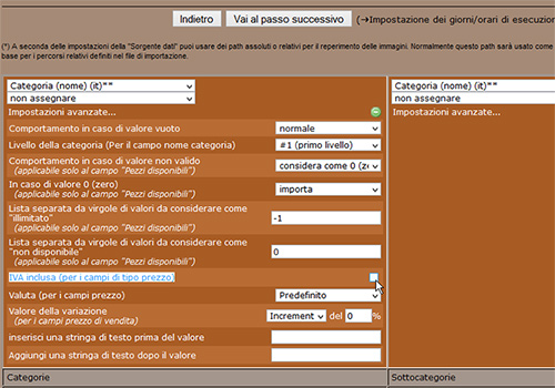 newcart impostazioni avanzate in importazione dati da csv 11