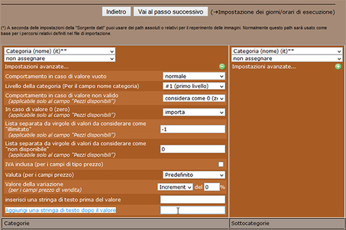 newcart impostazioni avanzate in importazione dati da csv 14