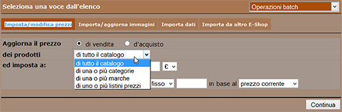 newcart imposta modifica prezzi 20