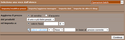 newcart imposta modifica prezzi 21