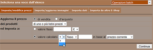 newcart imposta modifica prezzi 22