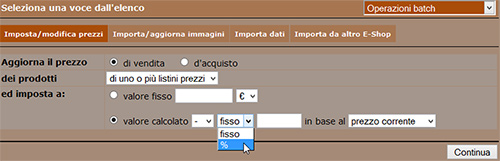 newcart imposta modifica prezzi 23