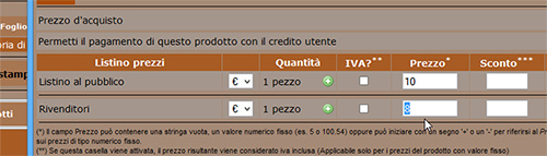 newcart imposta modifica prezzi 31