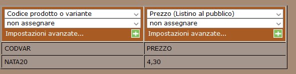 aggiornare prezzo multivariante