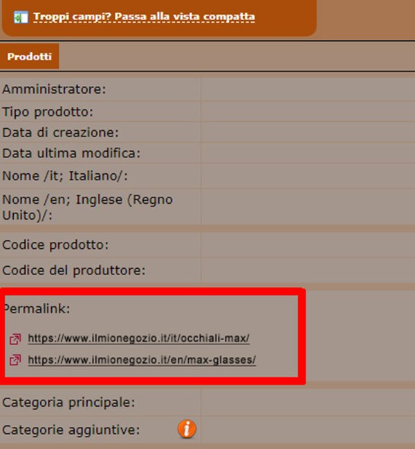 visualizzazione permalink definito