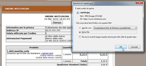 Newcart download file associato al prodotto