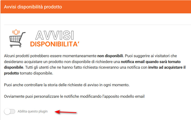 clicca per ingrandire avvisi disponibilità prodotto
