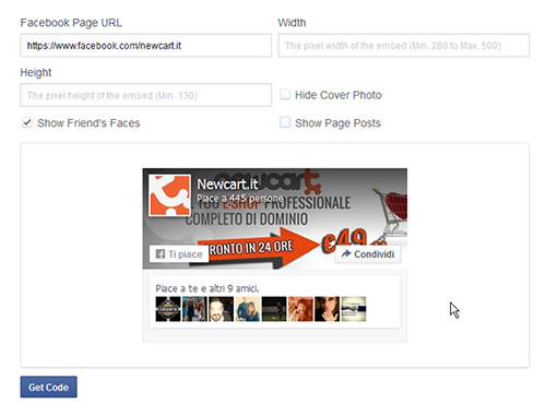 Inserire plugin Facebook in NewCart 

3