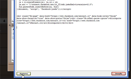 Inserire plugin Facebook in NewCart 

10
