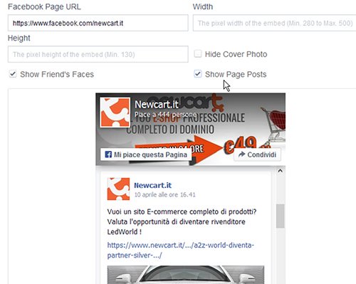 Inserire plugin Facebook in NewCart 

16