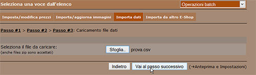 come importare un catalogo prodotti 007