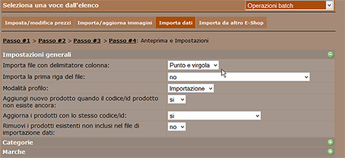 come importare un catalogo prodotti 008