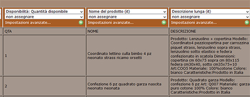 come importare un catalogo prodotti 016