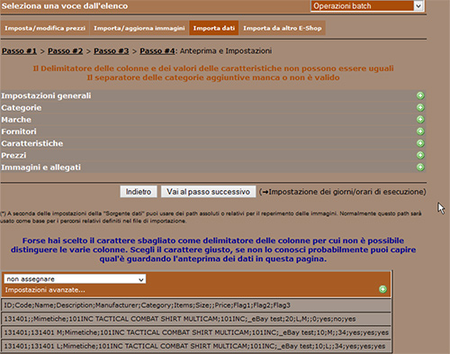 NewCart potenzia importazione prodotti da csv 5