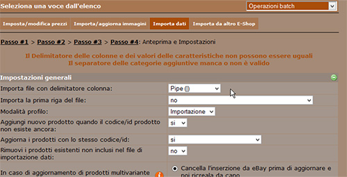 NewCart potenzia importazione prodotti da csv 6