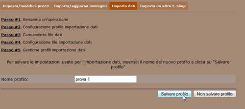 Newcart salva il profilo